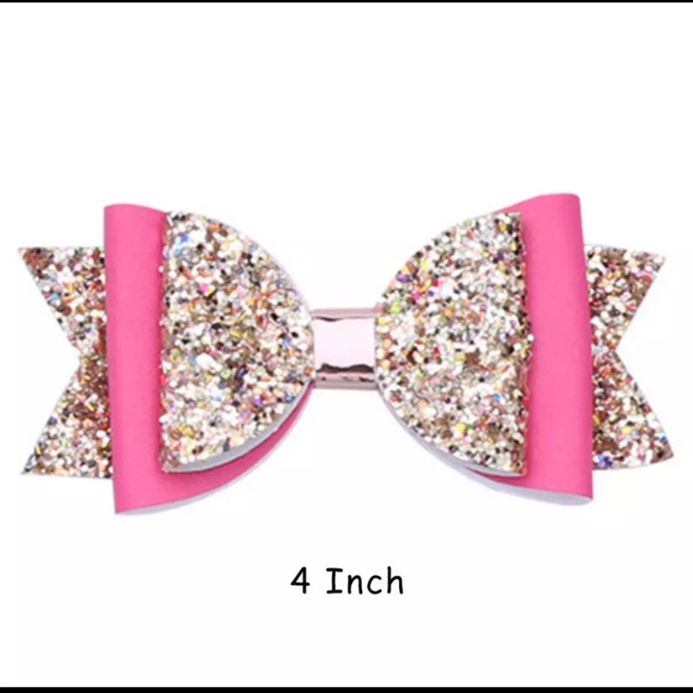 Beautiful leather 4in bows.